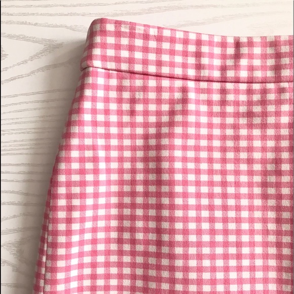SOLD J. CREW  No 2 Pencil Skirt Pink in Gingham - Picture 3 of 8